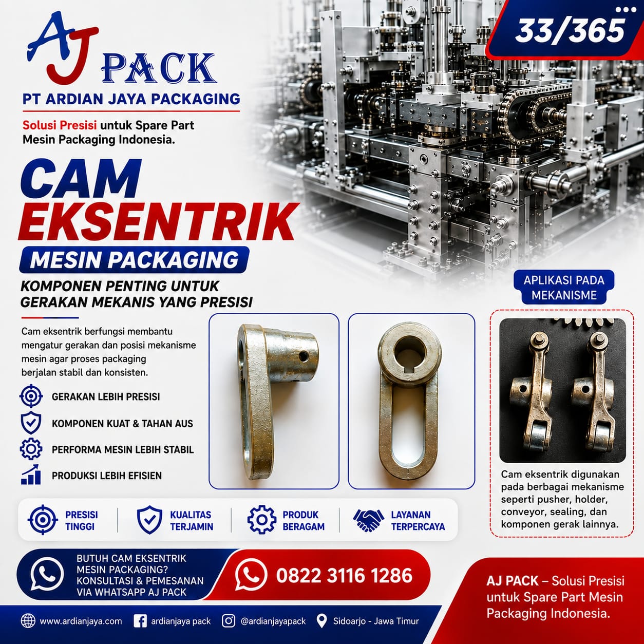 Cam Eksentrik Mesin Packaging: Komponen Penting untuk Gerakan Presisi
