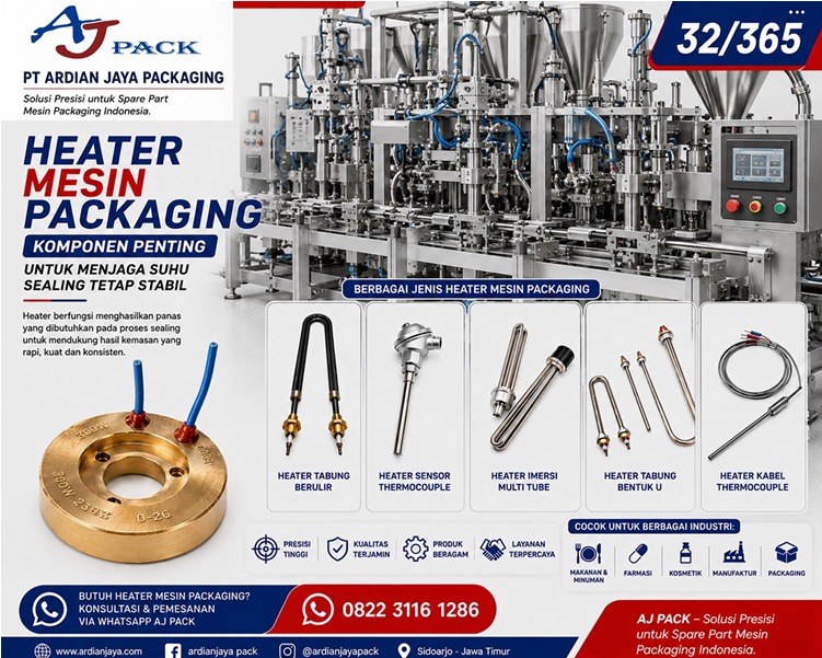 Heater Mesin Packaging: Komponen Penting untuk Menjaga Suhu Sealing Tetap Stabil
