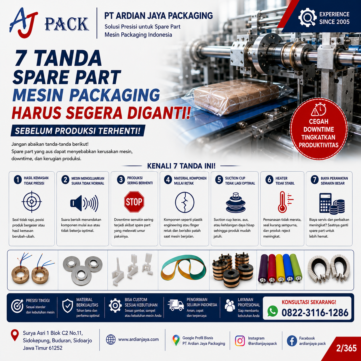 7 Tanda Spare Part Mesin Packaging Harus Segera Diganti Sebelum Produksi Terhenti