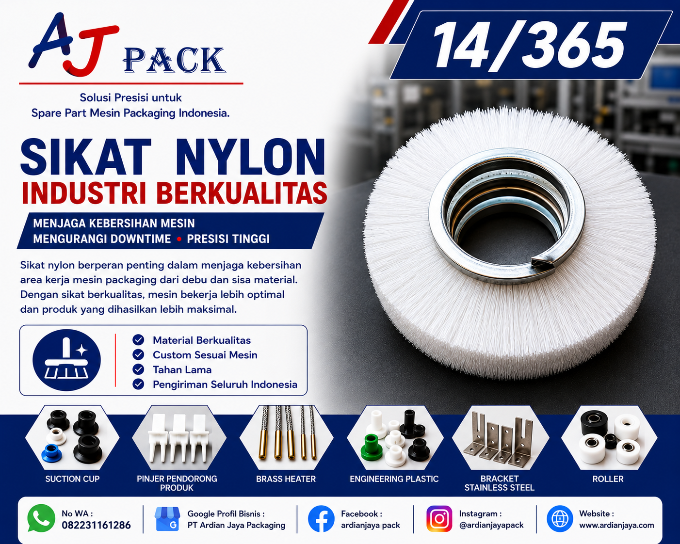 Pentingnya Sikat Nylon Industri (Industrial Brush) untuk Mesin Packaging