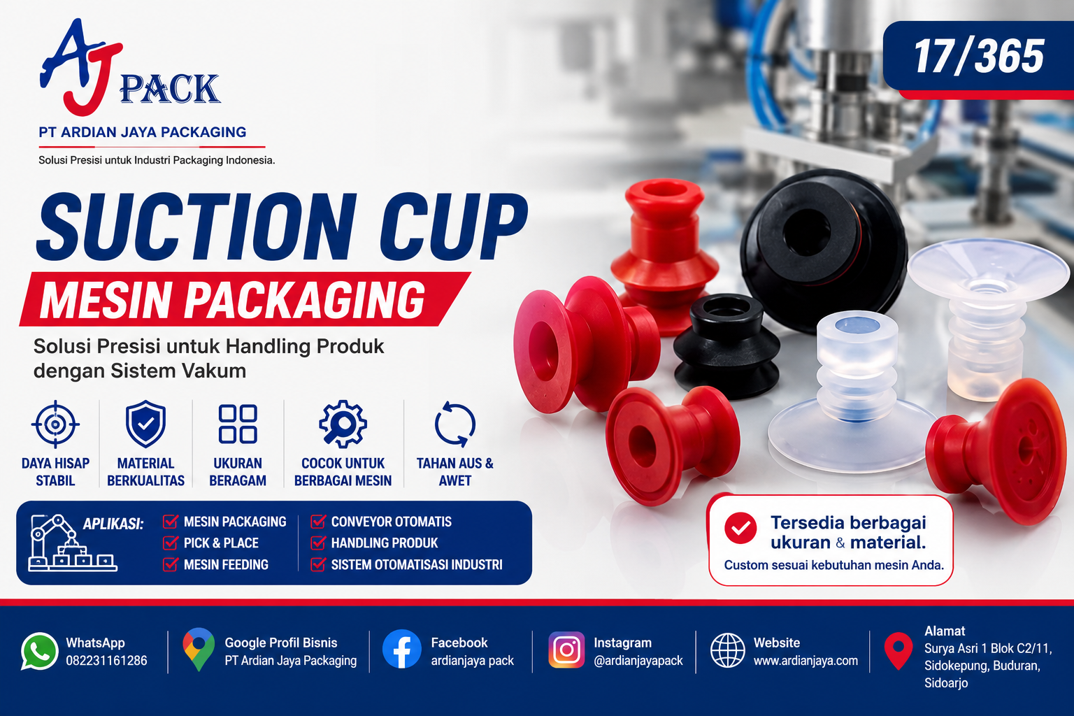 Suction Cup Mesin Packaging Berkualitas untuk Industri | AJ PACK