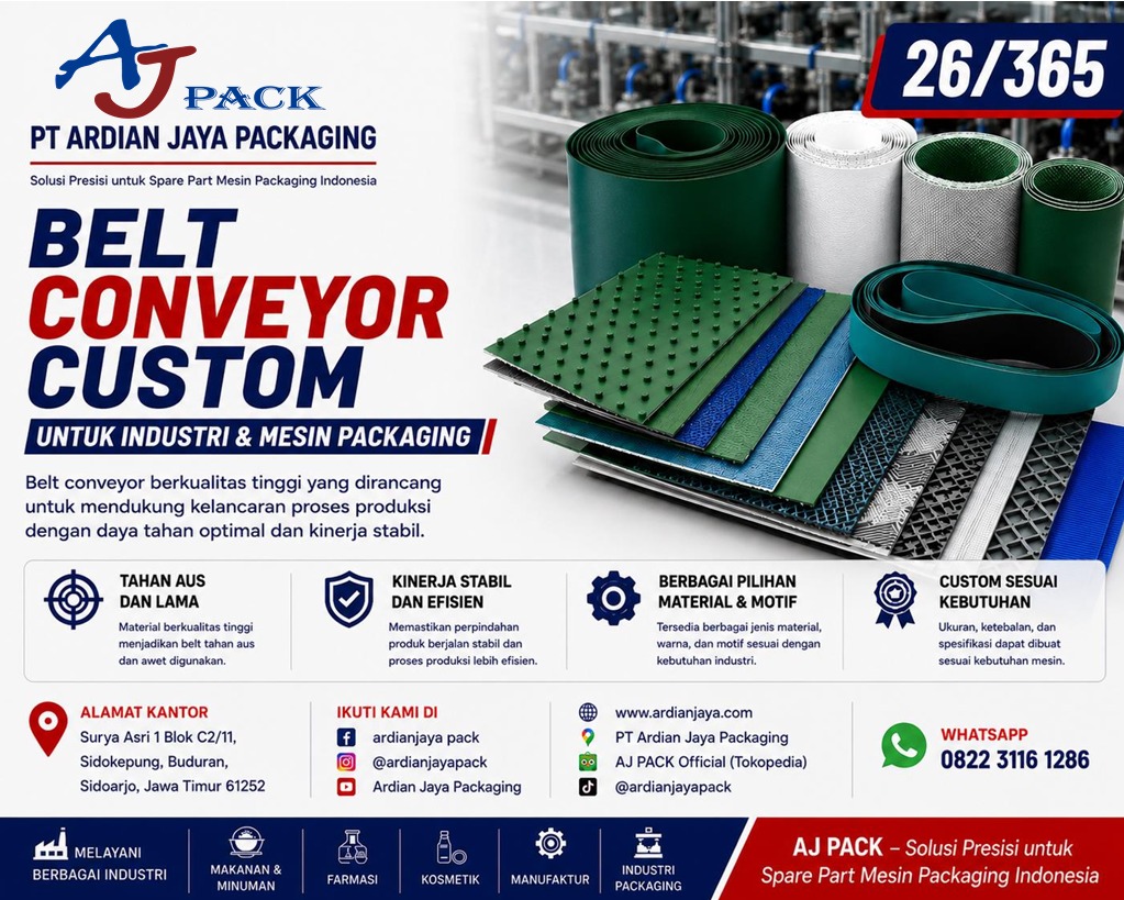 Komponen Conveyor Custom untuk Industri dan Mesin Packaging