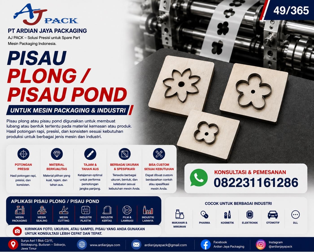 Pisau Plong atau Pisau Pond untuk Mesin Packaging | AJ PACK