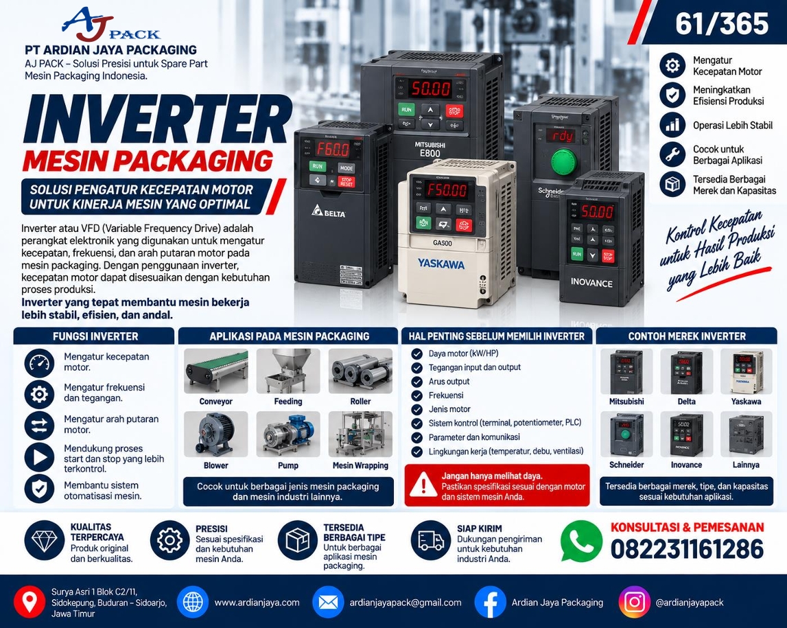 Inverter Mesin Packaging untuk Mengatur Kecepatan Motor