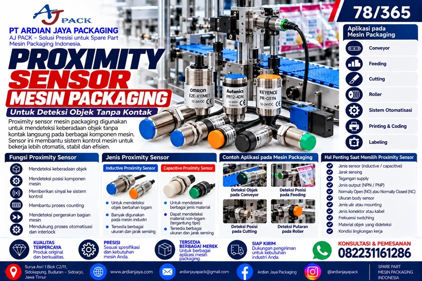 Proximity Sensor Mesin Packaging untuk Deteksi Objek Tanpa Kontak