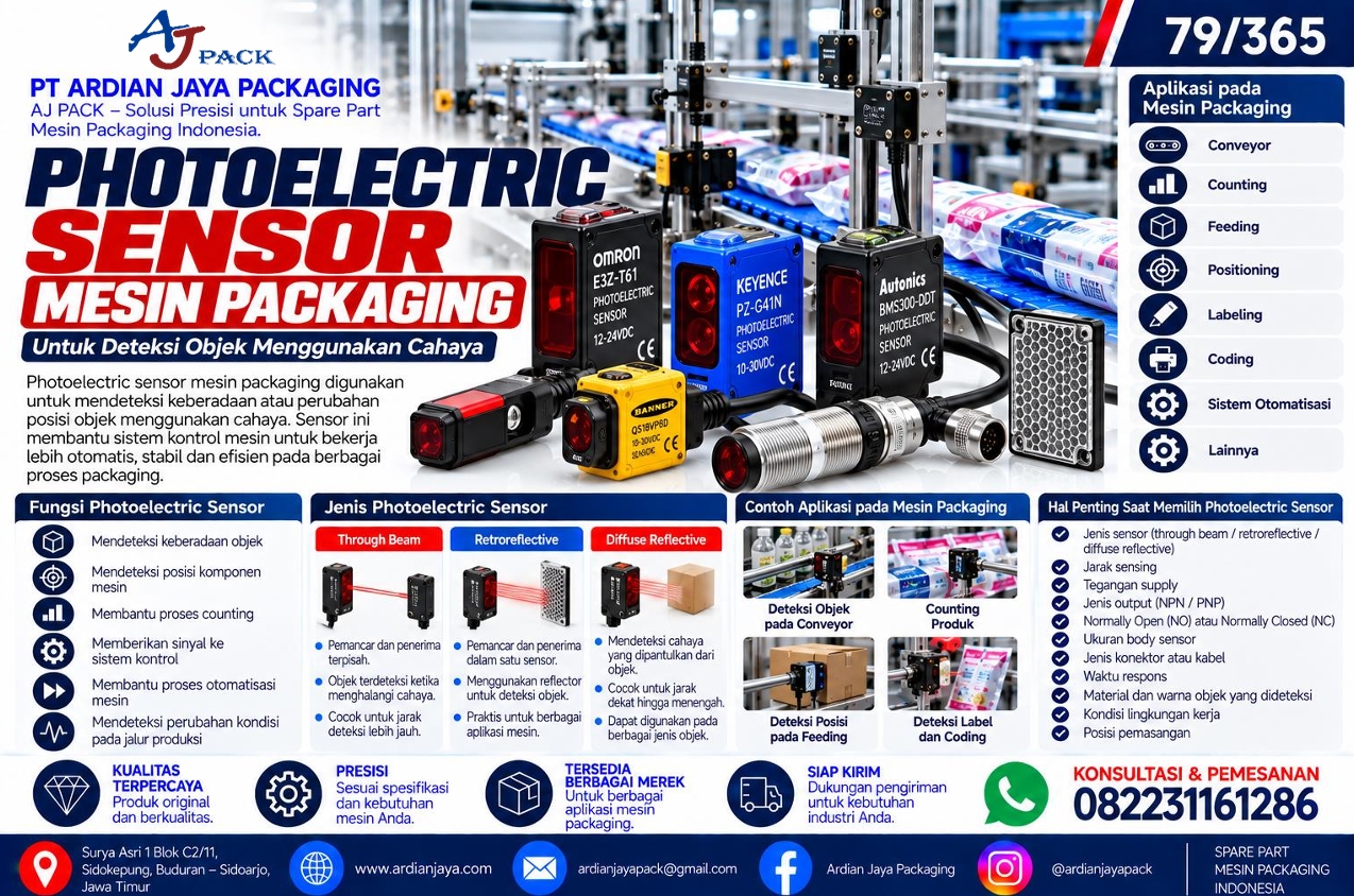Photoelectric Sensor Mesin Packaging untuk Deteksi Objek