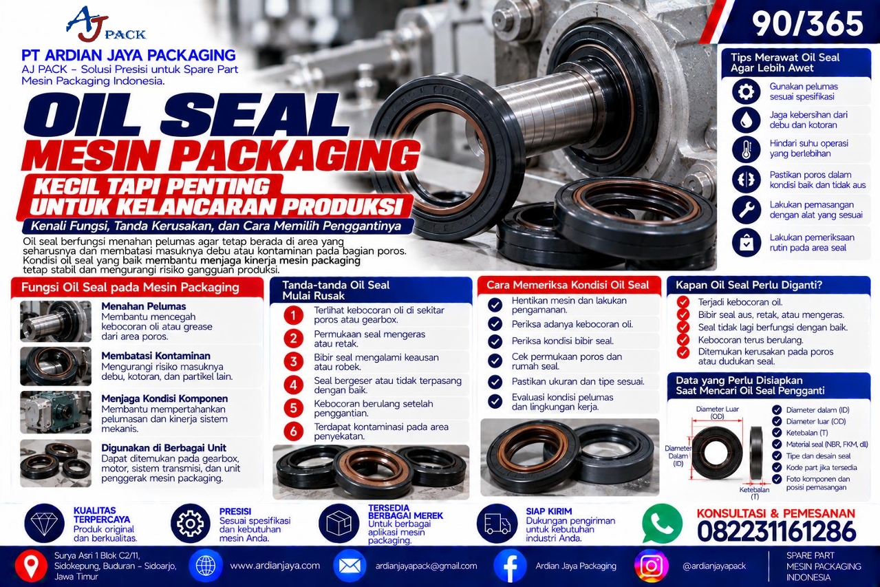 Oil Seal Mesin Packaging: Fungsi, Tanda Kerusakan, dan Cara Memilih Penggantinya