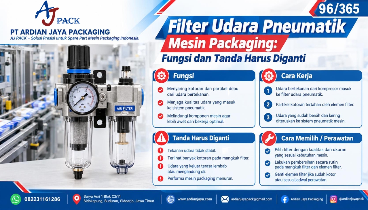 Filter Udara Pneumatik Mesin Packaging: Fungsi dan Tanda Harus Diganti
