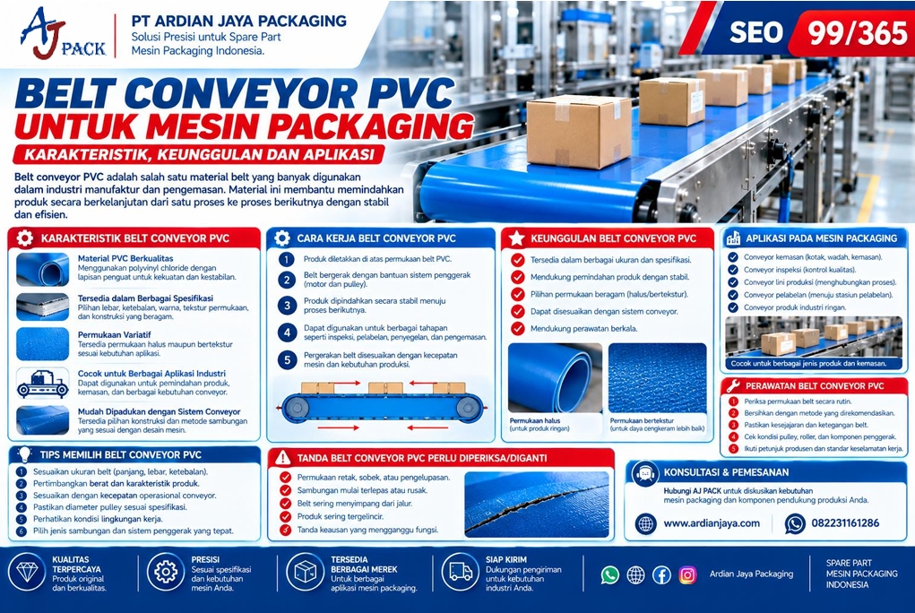 Belt Conveyor PVC untuk Mesin Packaging
