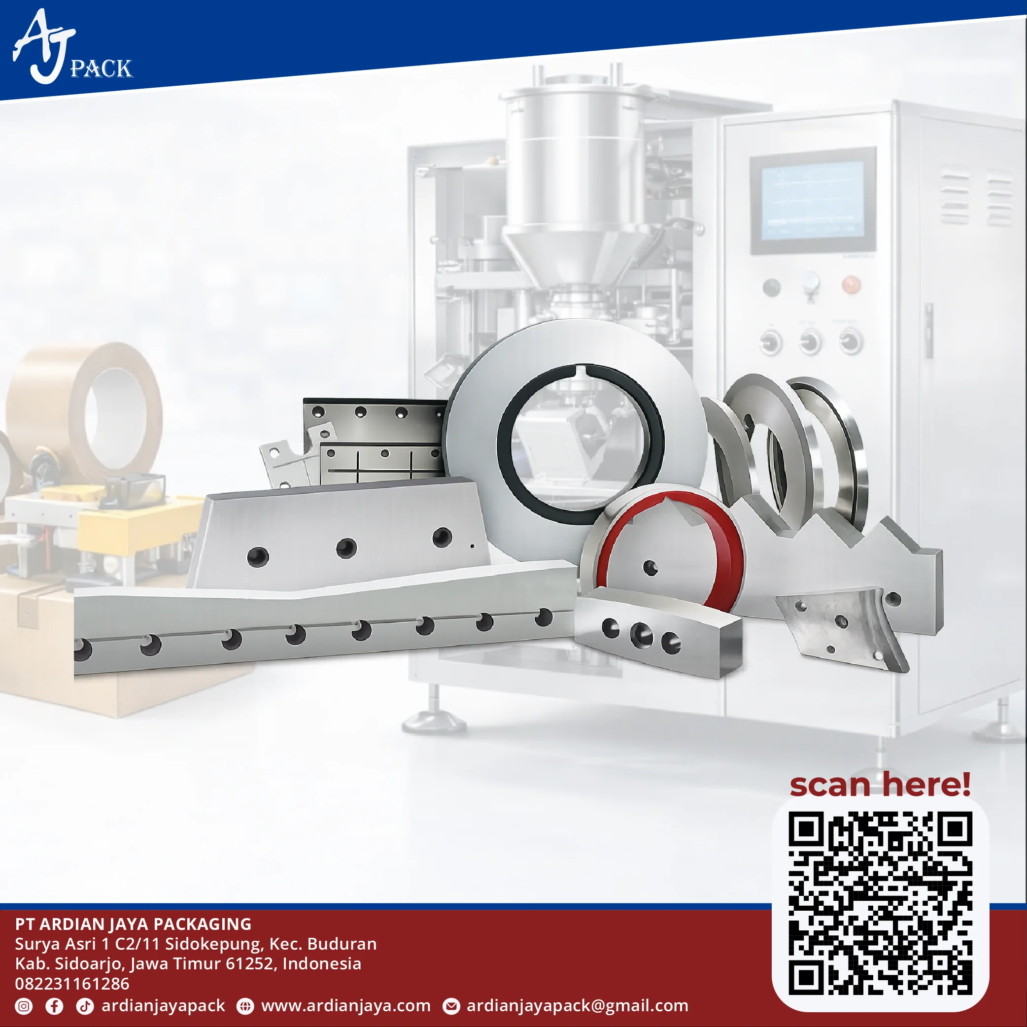 Pisau Mesin Packaging Industri (Slitter, Sisir, Zig Zag, Renceng, Lurus, Bandsaw)